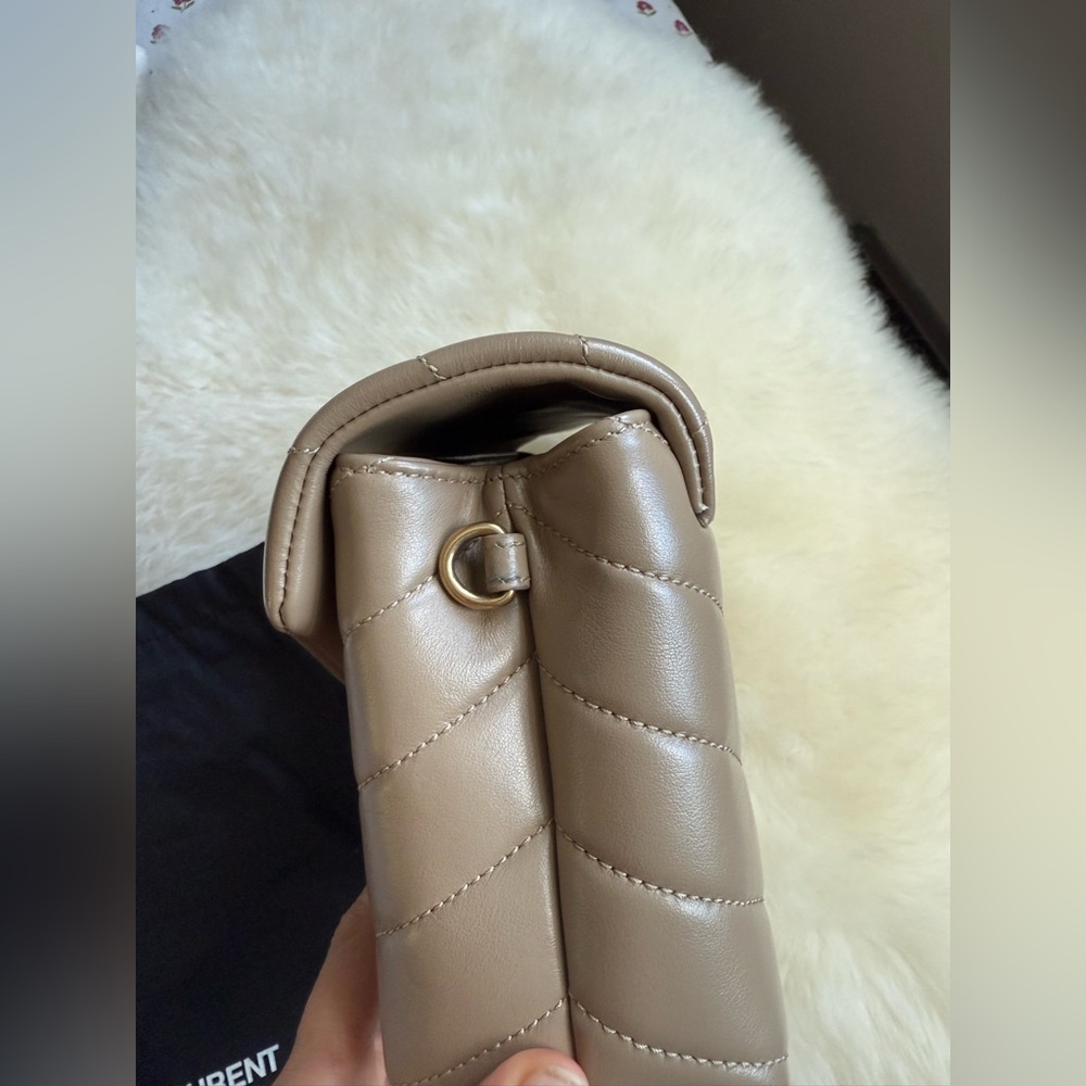 Saint Laurent Taupe Quilted Crossbody Bag - Picture 13 of 16